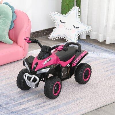 Aosom No Power Ride on Car for 4 Wheel Foot-to-Floor Sliding Walking Push Along ATV Toy for 18-36 Months in Black | 17.25 H x 15 W in | Wayfair