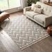 White 63 x 0.32 in Area Rug - Well Woven Chevron Beige Area Rug Polypropylene | 63 W x 0.32 D in | Wayfair LDL-92-5