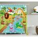 Zoomie Kids Luther Safari African Animals Single Shower Curtain Polyester | 70 H x 69 W in | Wayfair ZMIE2951 39391757