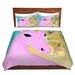 Zoomie Kids Eccleshall China Carnella Pink Unicorn Microfiber Duvet Covers Microfiber in Blue/Pink/Yellow | Twin | Wayfair