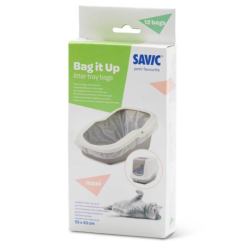 12 Stück Bag it Up Litter Tray Bags, Maxi für Savic Rincon Ecktoilette mit Rand Katze