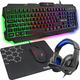 THE G-LAB Combo Argon- und Spielpaket 4 in 1 – Italienische Gamer-Tastatur mit Hintergrundbeleuchtung, Maus Gamer 3200 DPI, Gaming-Headset, rutschfestes Mauspad - PC Mac PS4 PS5 Xbox