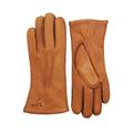 YISEVEN Women's Cashmere Lined Deerskin Leather Gloves Handsewn Classical Three Points and Long Cuff for Winter Hand Warm Fur Heated Dress Driving Motorcycle Gifts, Camel 9.0"/XXXL