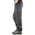 lilychan Men's Lightweight Cargo Trouser Army Combat Work Trouser Casual Pants with 6 Pocket (34, Grey)