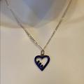 Coach Jewelry | Coach Blue Enamel Heart .925 Sterling Necklace | Color: Blue | Size: 18” In Length