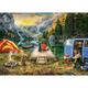 Ravensburger 16177 Campsite Camping Calm Campside Puzzle 1000 Teile für Erwachsene & Kinder ab 12 Jahren, blau, 27 x 20