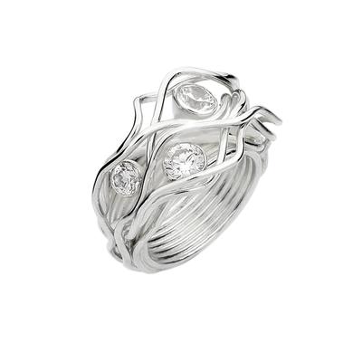 Nenalina - Nenalina Ring Verknotet Gewoben Zirkonia Kristalle 925 Silber Ringe 1 ct Damen