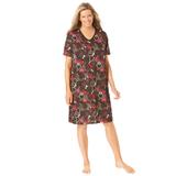 Plus Size Women's Print Sleepshirt by Dreams & Co. in Black Multi Hearts (Size 3X/4X) Nightgown