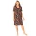 Plus Size Women's Print Sleepshirt by Dreams & Co. in Black Multi Hearts (Size 3X/4X) Nightgown