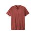 Men's Big & Tall Boulder Creek® Heavyweight Longer-Length Short-Sleeve Henley Shirt by Boulder Creek in Desert Red (Size 8XL)