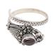 Ready to Strike,'Wrap Snake Ring with Garnet Cabochon Sterling Silver'