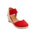 Wide Width Women's The Abra Espadrille by Comfortview in Classic Red (Size 7 W)