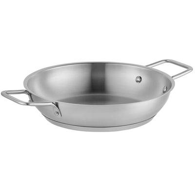 Vigor SS1 Series 9 1/2" Stainless Steel Fry Pan with Aluminum-Clad Bottom and Dual Handles