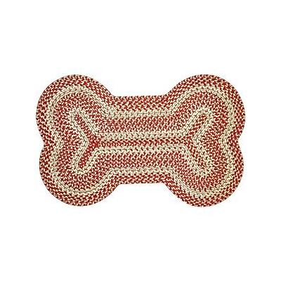 Homespice Bone Shaped Ultra Durable Braided Dog & Cat Placemat, Rusty Brown, 18 x 28 in