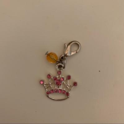 Disney Accessories | Disney Princess Crown Charm | Color: Pink/Silver | Size: Osg
