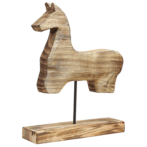 Dekofigur Hellbraun Paulownia-Holz mit FSC-Zertifikat Pferd Form handgefertigt Wohnzimmer Schlafzimmer Flur Salon Diele Deko Wohnaccessorie