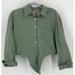 Levi's Tops | Levis Jeanswear For Women Green Button Up Crop Tie | Color: Green | Size: M