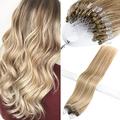 0.5g Micro Loop Hair 0.5g/s 100s Straight Human Hair Extensions Easy Loop Brazilian Remy Hair Micro Ring Hair Extensions 18" Color P#8/613