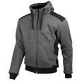 GMS Grizzly Hoodie de moto, noir-gris, taille 5XL