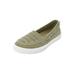 Wide Width Women's The Analia Slip-On Sneaker by Comfortview in Olive (Size 7 W)