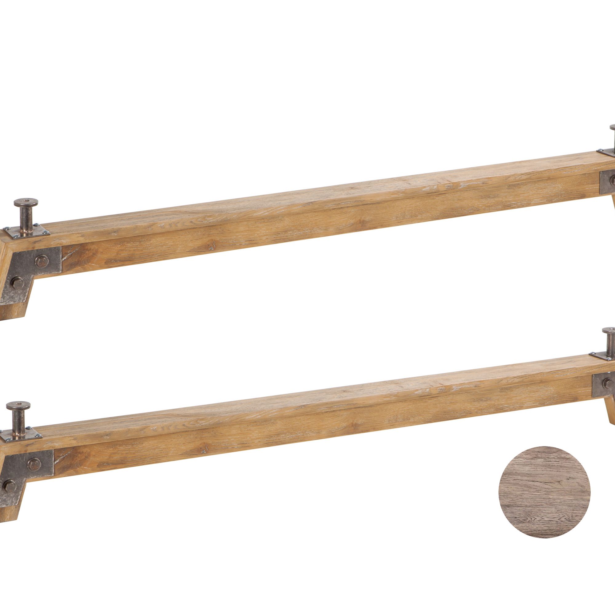 Hasena Oak-Vintage Füsse Stabil 2er-Set / 25cm / 180 cm / Akazie Vintage braun, lackiert