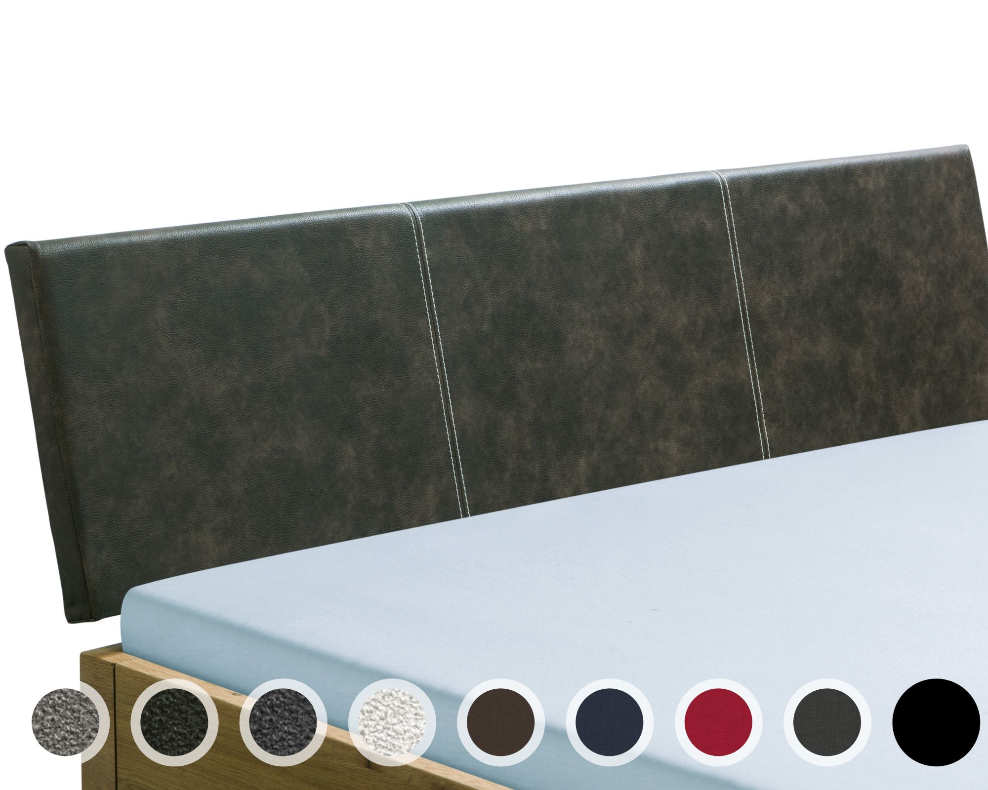 Hasena Factory-Line Kopfteil Arora 120 cm / PK3 Alpina 394 Smoke Image