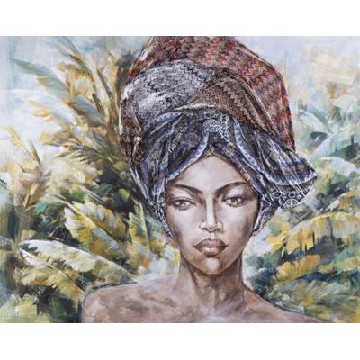 La Casa »African Lady mit Kopftuch« Ölbild handbemalt 120x150 cm auf Leinwand Image