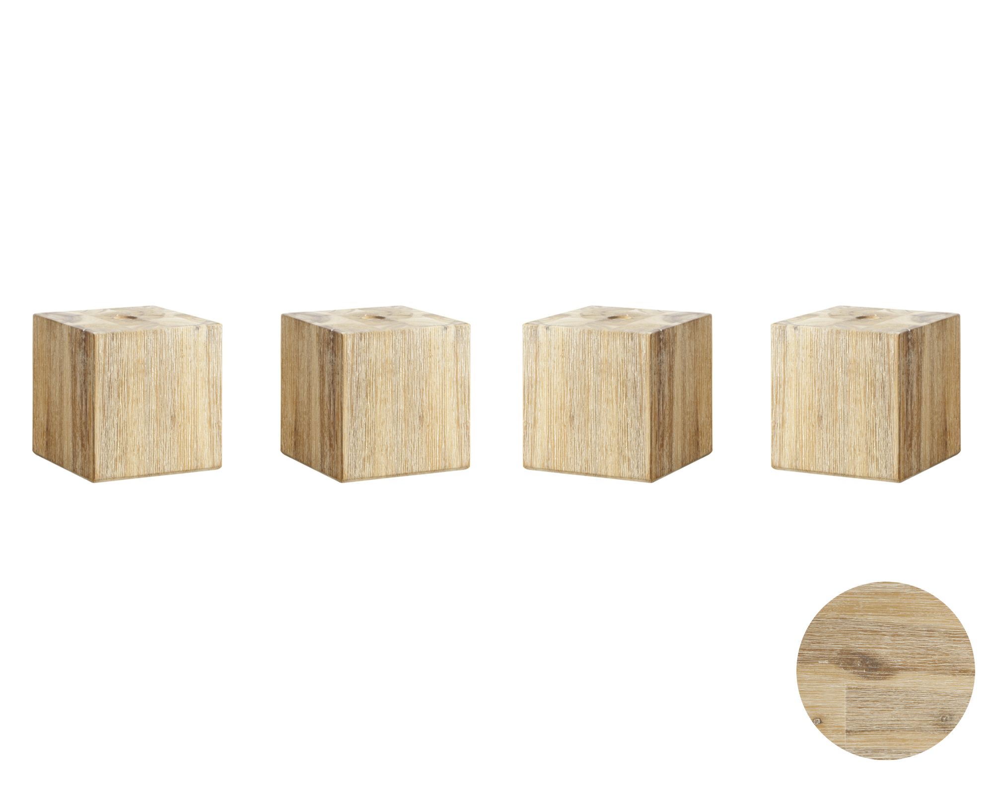 Hasena Factory-Chic Füsse Ivio 4er-Set / 25 cm / Eiche sägerauh natur Nachbildung Image