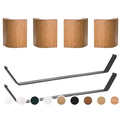 Hasena Oak-Line Füsse Slitto 2er-Set / 20 cm / 180 cm / Eiche bianco, gebürstet, geölt / Anthrazit Image