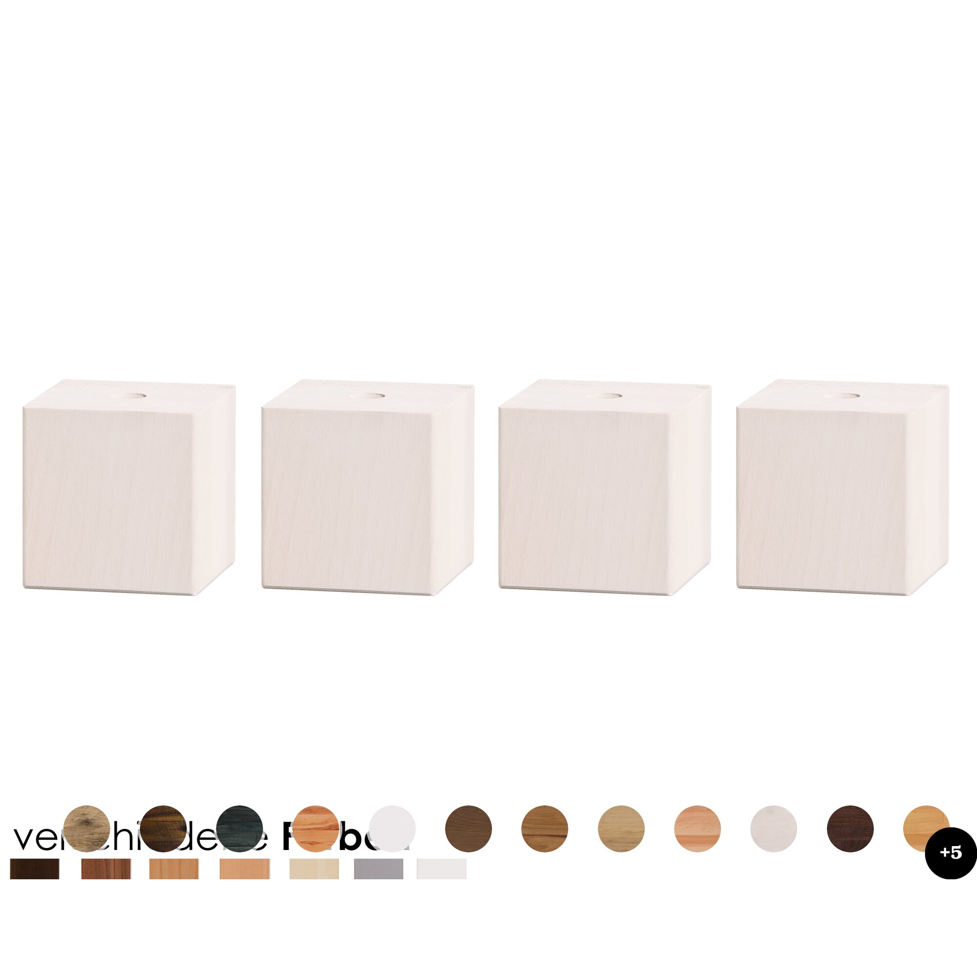 Hasena Moderno Füsse Ivio 4er-Set / 10 cm / Akazie Vintage grau