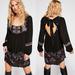 Free People Dresses | Free People Black Purple Embroidered Dress Small | Color: Black/Purple | Size: S