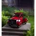 Plow & Hearth Solar Pickup Truck Garden Accent Metal in Red | 9.13 H x 9.25 W x 17.52 D in | Wayfair 56311 RD