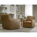 Armchair - Bradington-Young Jaxon 29.5" Wide Swivel Armchair Fabric/Genuine Leather in Brown | 34.5 H x 29.5 W x 38.5 D in | Wayfair
