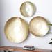 Everly Quinn 3 Piece Copper Metal Large Metallic Disk Plate Wall Décor Set, 37", 27", 21"H Metal in Gray/Yellow | 36.5 H x 36.5 W x 3.5 D in | Wayfair