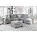 Gray Sectional - Latitude Run® Dojna 90" Wide Velvet Reversible Modular Sofa & Chaise w/ Ottoman Velvet | 35 H x 90 W x 90 D in | Wayfair