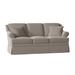 Lark Manor™ Amrin 73" Rolled Arm Sofa w/ Reversible Cushions, Solid Wood in Brown | 34 H x 73 W x 35 D in | Wayfair
