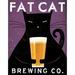 Winston Porter Fat Cat Brewing (Beer) by Ryan Fowler - Unframed Graphic Art Print on Paper in Black/Indigo | 14 H x 11 W x 0.1 D in | Wayfair