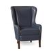 Wingback Chair - Bradington-Young Aurora 32" Wide Wingback Chair Genuine Leather/Fabric in Gray | 37 H x 32 W x 39 D in | Wayfair