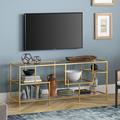 Ebern Designs Aarren TV Stand for TVs up to 65" Glass in Yellow | 24 H in | Wayfair 78520697386D444DB4BB3D250D3E2246