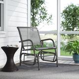 Winston Porter Cleamon Outdoor Glider Chair, Steel in Gray | 34 H x 25 W x 29 D in | Wayfair 2F7F41A6AC824765A70492E044473260