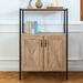 Lorelai 31.5" Wide Server Wood/Metal in Brown/Gray Laurel Foundry Modern Farmhouse® | 47.24 H x 31.5 W x 15.7 D in | Wayfair