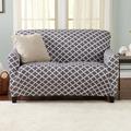 Red Barrel Studio® Moller Printed Box Cushion Loveseat Slipcover Polyester in Gray | 40 H x 68 W x 40 D in | Wayfair