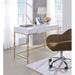 Everly Quinn Susette Desk Wood/Metal in Brown/White/Yellow | 31 H x 47 W x 20 D in | Wayfair 9932FF4EEF384837AEA19267B6664A5F