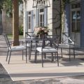 Kelly Clarkson Home Jason Round 4 - Person 41.9" Long Aluminum Outdoor Dining Set w/ Cushions Metal in Gray | Wayfair