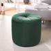 Latitude Run® Albo 20.1" Wide Velvet Tufted Round Pouf Ottoman Velvet in Brown | 18.1 H x 20.1 W x 20.1 D in | Wayfair