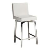 AllModern Ross Swivel Counter & Bar Stool Upholstered/Metal in White | 37.5 H x 16 W x 20 D in | Wayfair 28A35AEBC5714AC9B60759C29D16E465