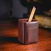 Ebern Designs Bramfield Pencil Cup in Chocolate Leather in Brown | 4.25 H x 3.25 W x 3.25 D in | Wayfair 0925B50EDEA44BFF9ED4074CF40FD997