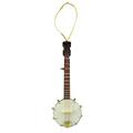 The Holiday Aisle® Miniature Banjo Musical Instrument Realistic Hanging Figurine Ornament Plastic in White | 5 H x 2 W x 1 D in | Wayfair