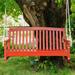 Beachcrest Home™ Erkerd Porch Swing Wood/Solid Wood in Red | 25.5 H x 48 W x 25.5 D in | Wayfair SEHO4228 28204655