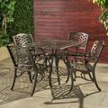 Fleur De Lis Living Ravenna 5 Piece Outdoor Dining Set Metal | 29.5 H x 37 W x 37 D in | Wayfair 2F0AE57826D0444AA3954F7A4F6A8A01